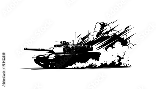 Dynamic Combat Tank Vector Illustration