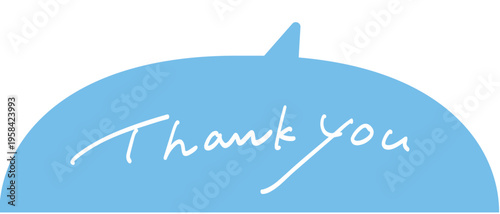 Thank You Blue Speech Bubble Minimal Design