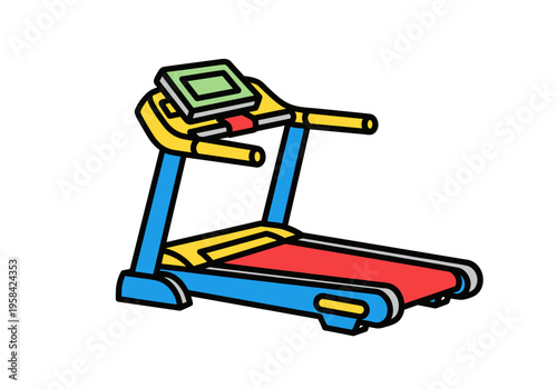 Colorful treadmill for home fitness and cardio workouts