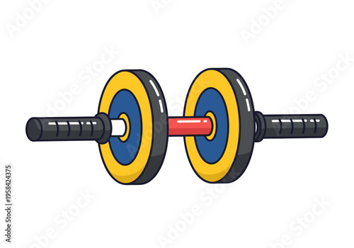 Cartoon ab roller wheel with handles for core strength training exercises