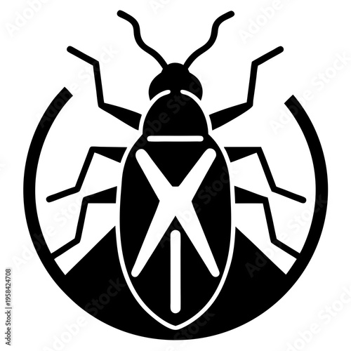 Bug error symbol ideal for system warnings, troubleshooting, and debugging graphics.