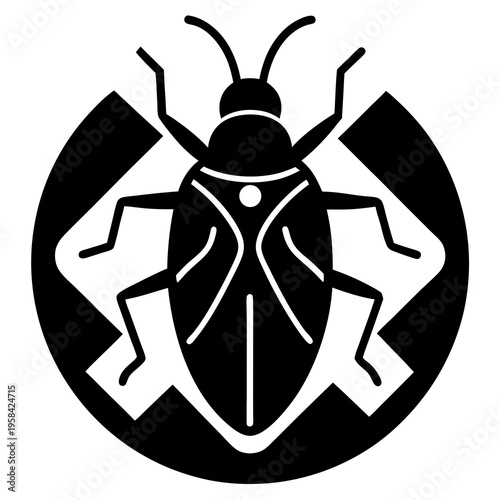 Simple bug error symbol designed for software development and troubleshooting visuals.