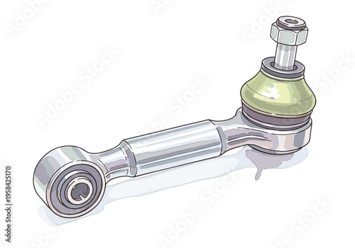 Automotive suspension component with ball joint and linkage for steering systems
