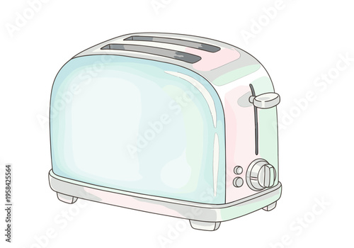 Retro style kitchen appliance with two slots for toasting bread