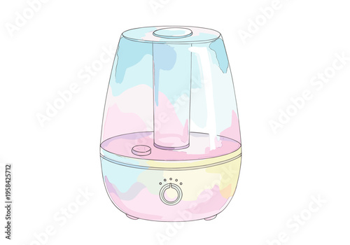 Modern ultrasonic humidifier with pastel watercolor accents for home comfort