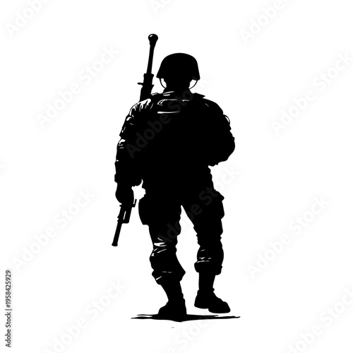 soldier with rifle vector