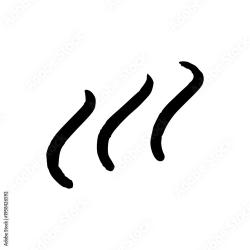 Scent whiff, food aroma or smell symbol. Doodle style hand drawn object. Simple isolated outline.