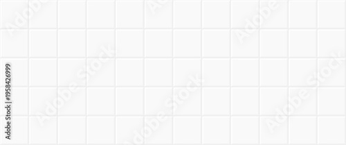 Simple white square tiles seamless pattern. Vector background of wall tiles.