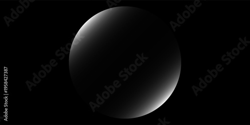Minimalist black sphere with soft gradient lighting, creating a sleek and futuristic abstract composition on a dark background.