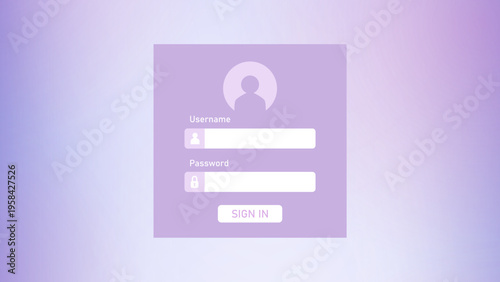 Account login form. Username and password input form. Logging in screen to an online service. User authorization interface UI vector elements.