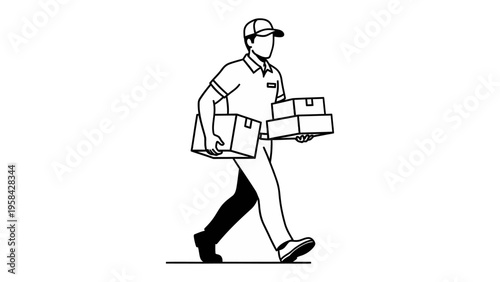 On-Demand Delivery: A dedicated delivery courier is diligently transporting parcels, exemplifying the essence of prompt service and logistics.