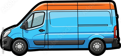 Blue delivery van providing logistics services