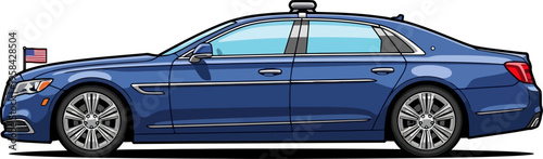 Blue executive sedan diplomatic official luxury car