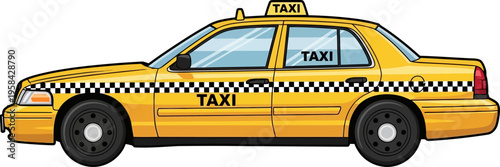 Classic yellow taxi cab for urban transit
