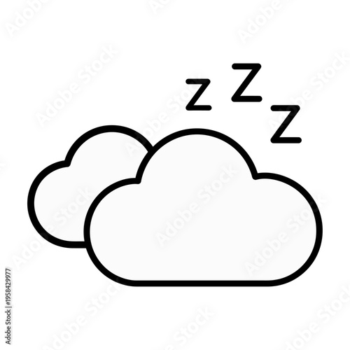 Vector of a sleeping cloud with zzz symbols
