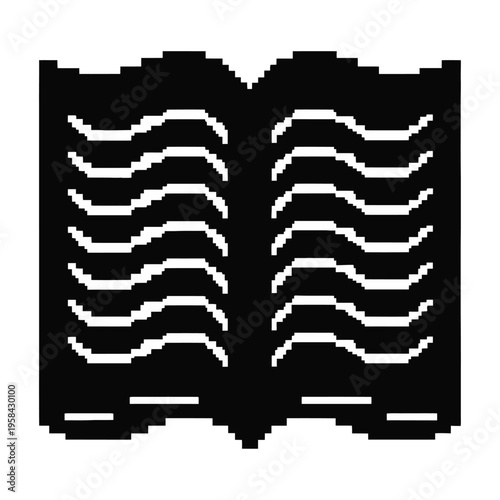 Vector of an open book with visible pages