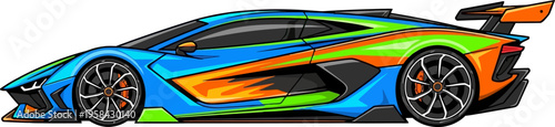 Futuristic green hypercar racing aerodynamic supercar