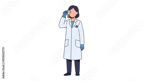 Scientific Precision: A dedicated scientist, adorned in a pristine lab coat, engrossed in meticulous research while holding scientific equipment, symbolizing innovation and diligence.