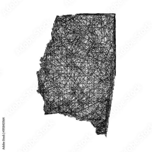 Sketch Santiago del Estero outline map design