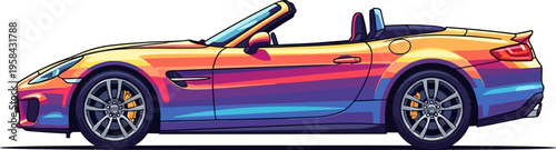 Luxury convertible with sunset gradient finish