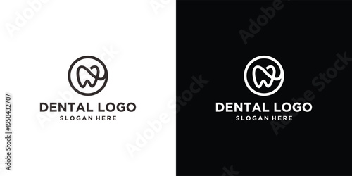 Minimalist Dental Logo Design with Tooth Icon.