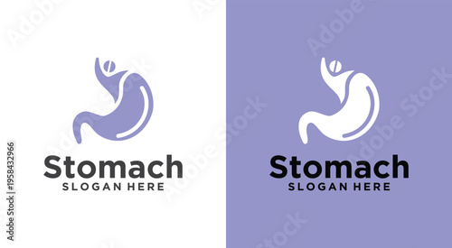 Stomach Logo Design Vector Illustration.