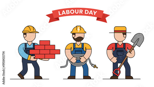 Labor Day Appreciation: Illustration showcasing hard work and dedication, a tribute to the dedicated workers.