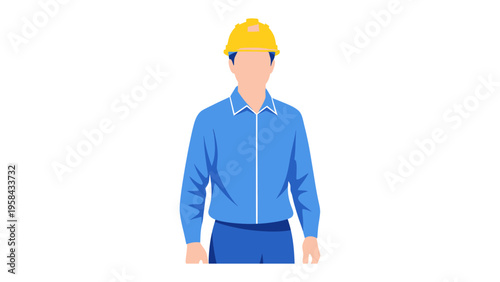 Construction Worker Icon: A simple icon of a construction worker in uniform, ready for work, emphasizing the values of dependability and safety.