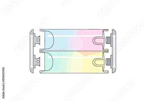 Two colorful watch bands with metal connectors on a white background