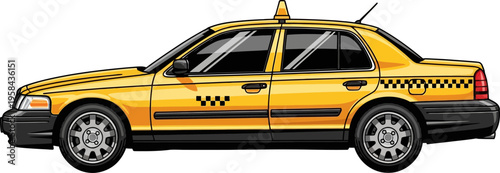 Urban yellow taxi cab sedan public transportation