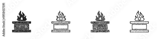 Sketch sacrifice altar icon design set
