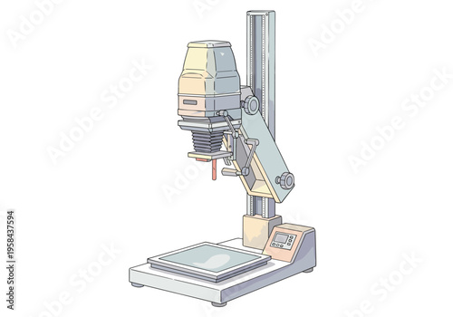 Vintage photographic enlarger equipment for darkroom printing on a white background