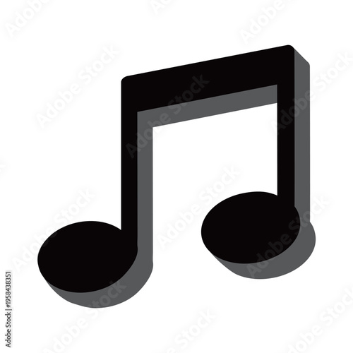 立体的な黒い音符