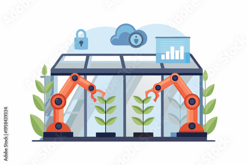 Automated greenhouse utilizes robotic arms for plant cultivation and data analysis
