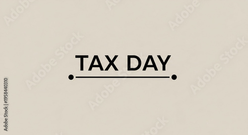 A minimalist vector graphic illustration of a Tax Day logo with a simple design