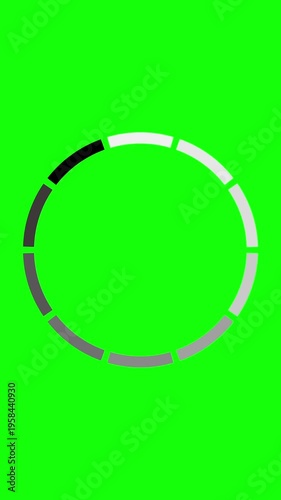 回転する円形の破線フレーム（縦長、クロマキー背景）