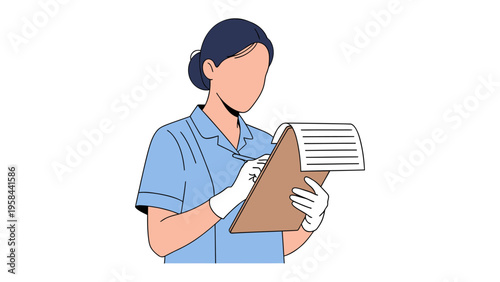 Medical Professional Documentation: A healthcare provider, meticulously documents medical records, ensuring accuracy and attention to detail.