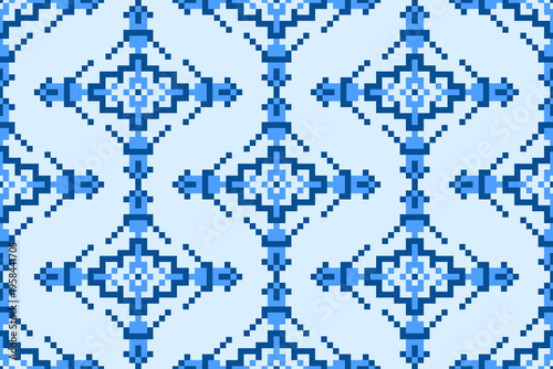 Seamless square pixel pattern, seamless pattern illustration.
