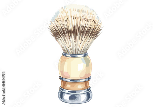 Classic shaving brush with badger bristles and a polished handle for grooming