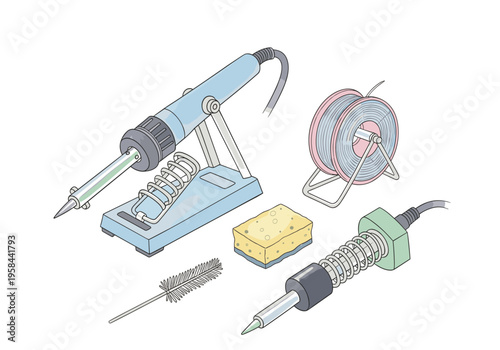 Soldering iron kit with essential accessories for electronics repair and crafting