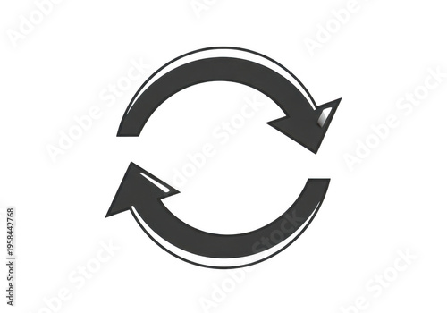 Free Download Black and white recycling symbol with two arrows isolated on transparent background - GFXLoad