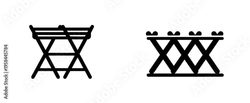 Drying rack - Accordion style, side profile