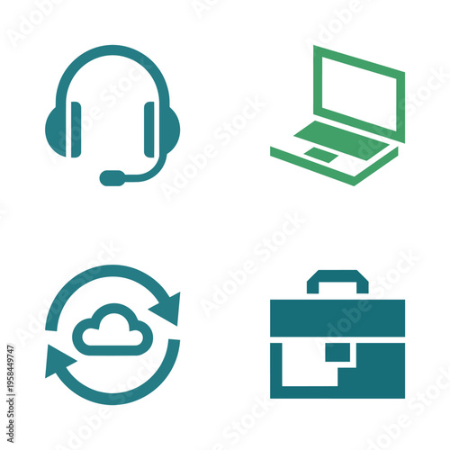 Icons for remote work and freelancing