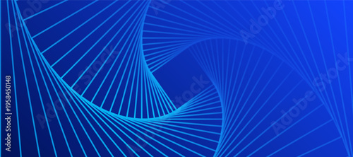 Abstract blue background with glowing geometric lines. Modern blue square shape design. Futuristic technology concept.