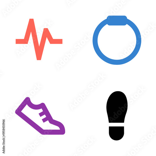 Fitness icons show health and activity tracking