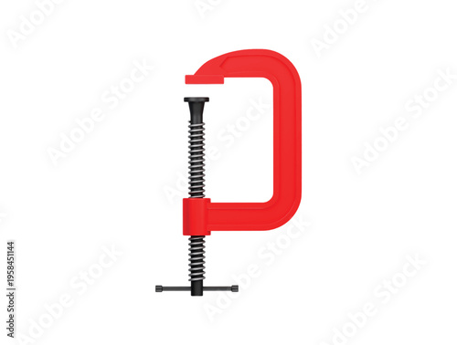 C clamp tool icon 3D render illustration isolated