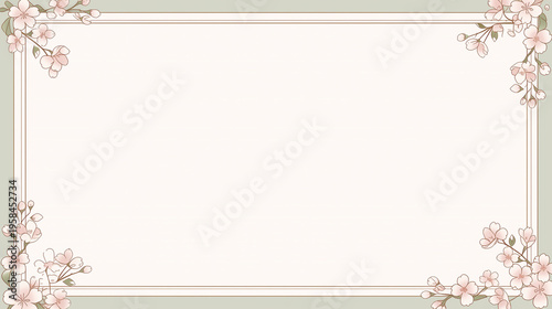 桜の花のフレーム素材 上品な春のイラスト背景