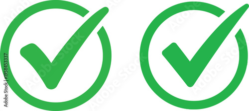 Two green checkmarks in circular icons on a white background