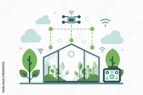 Smart greenhouse utilizes drone technology and data connections for optimal growth