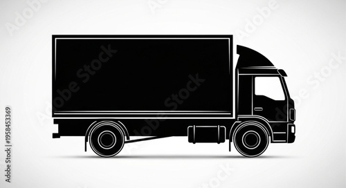 Silhouette of a Delivery Truck - Transportation and Logistics Illustration.